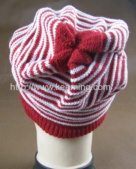 Ladies simple stripe beanie 