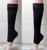 Knitted Cotton Knee High Socks Black With Customized Printing