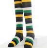Spring Striped Cotton Knee High Socks With Double - Cylindered