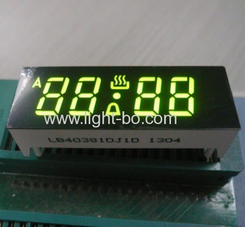 Green Oven Timer LED Display,4-Digit 0.38" 7 segment with pacakge dimensions 44 x 16 mm