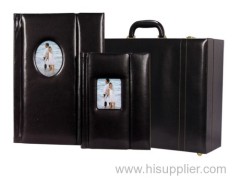 leather album with suicase