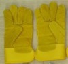 Yellow Cow Split Leather Gloves