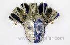 Blue Glitter Venetian Jester Mask Hand Made For Mens Mardi Gras Party