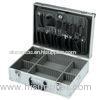 Plastic Handle Aluminum Hand Tool Boxes 460*330*150mm , Silver ABS Tool Case