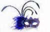 Unique Masquerade Macrame Mask Blue Glitter With Classy Stone