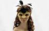 Gold Venetian Masquerade Mask With Veil For Interior 6 Inch