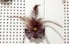 3.5 Inch Halloween Mask Brooch For Lady , Unique White Feather