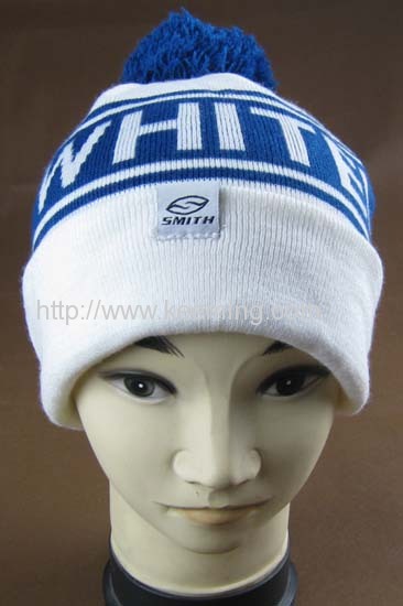 White and blue Promotion Jacquard hat