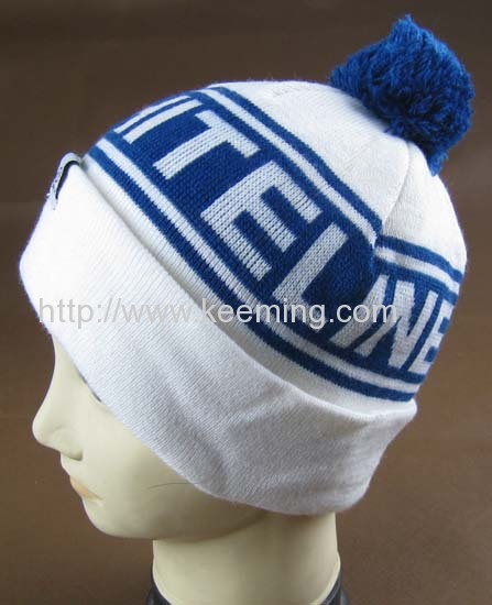 White and blue Promotion Jacquard hat