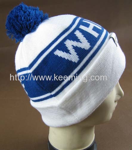 White and blue Promotion Jacquard hat