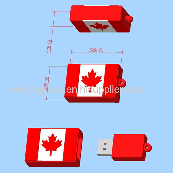 Canada nationalPVC flag usb disk