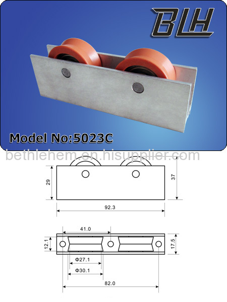 Aluminium Alloy Pullery with double PU wheel