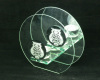 Glass round owl shape candle holder glassware tea light holder