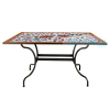 Wrought iron and ceramic mosaic rectangular table