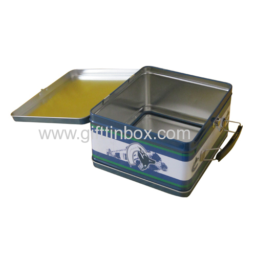 Rectangular lunch tin box