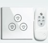 wireless remote control touch switch &light switch 3 gang with crystal tempered glass switch