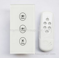 US Style RF Remote Control Electromotion Touch wireless Curtain Switch , Crystal Tempered Glass Touch Panel Wall Switch