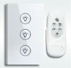 3 gang touch wall switch with wireless remote control, wall light switch 3 way, crystal glass panel,US model