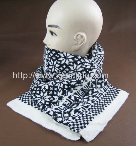 Popular warm double jacquard scarf