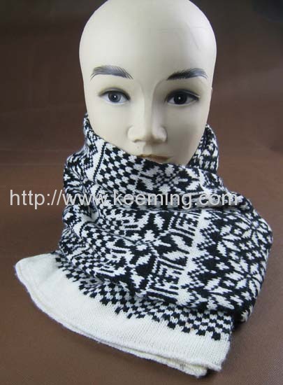 Popular warm double jacquard scarf