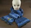 Space dye boucle yarn fashionable scarf with decorative bead on the edge