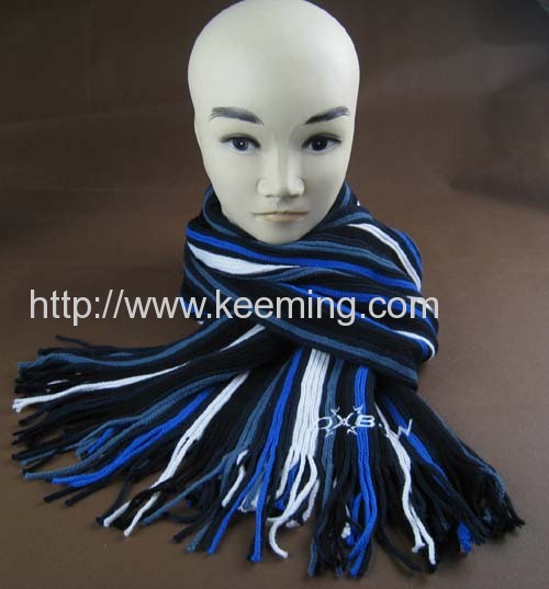 Fashionable winter stripe knitted scarf