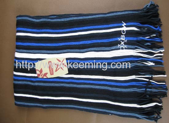 Fashionable winter stripe knitted scarf