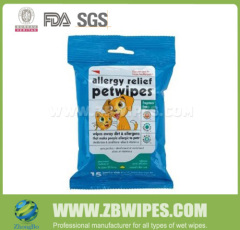 Folded Moist Pet Wipe for Cleaning Pet Stains