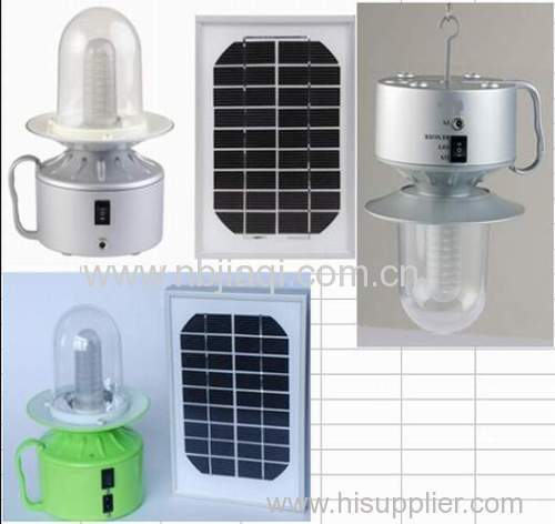 Solar camping lantern with solar panel