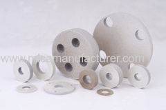 thick rigid mica part machined by CNC used for the heating industry which has the heat grade of 500 or 800 d