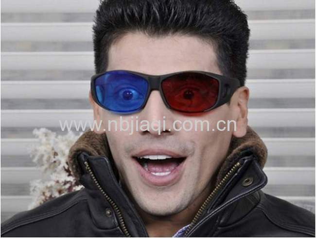 Red bule plastic Myopia general S3D glasses/High quality anaglyph 3D glasses for movie