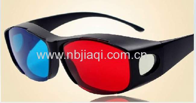 Red bule plastic Myopia general S3D glasses/High quality anaglyph 3D glasses for movie