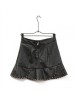 Black Rivet Stack Leather Short Skirt
