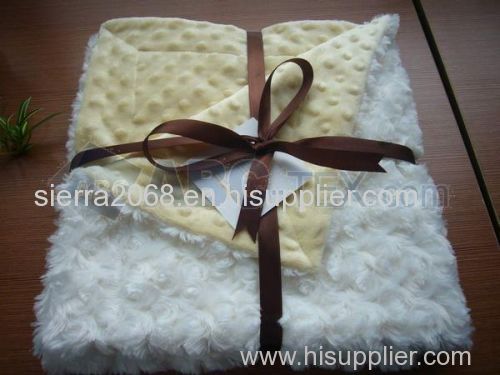 100% Polyester Minky Blanket With Minky Dot Fabrics for Baby