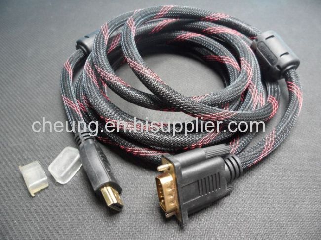 Gold HDMI Male to VGA HD-15 Male Cable 