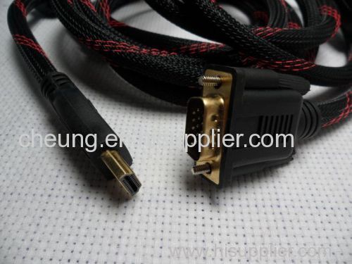 Gold HDMI Male to VGA HD-15 Male Cable