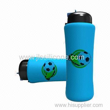 Fashionable and easily pack silicone sports water bottle