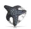 Blue Sapphire Color CZ Starfish Cocktail Ring