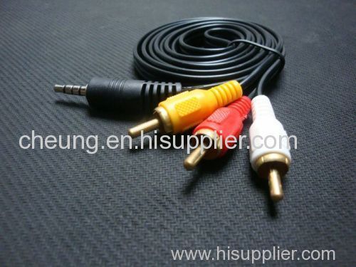 3.5mm Mini AV to 3 RCA Male Adapter Audio Video Cable