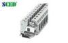 15.2mm Grey PCB Din Rail Mounted Terminal Blocks 600V 115A , AWG 18-2 Double decks