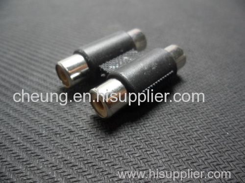 F to F 2-RCA AV Cable Joiner Coupler Component Adapter