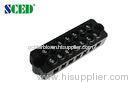 Black 7.40mm 300V 20A 7P Panel Mount Terminal Block For Switch / PCB