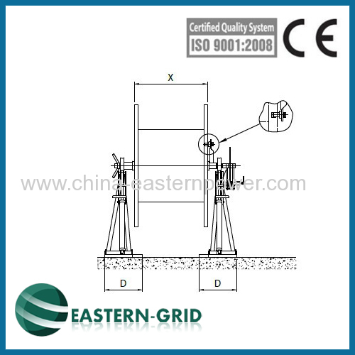 Hydraulic reel stand for max conductor drum weight 10T