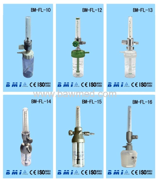 CE Approved Wall Type Medical Oxygen Flowmeter with Humidifier 