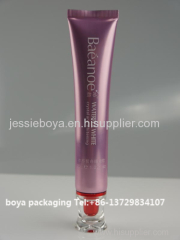 Oval plastic tube for cosmetic packaging