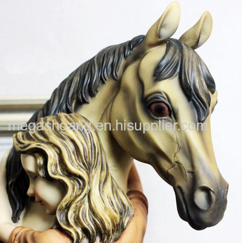 Little Girl and horse Ornaments Resin Crafts