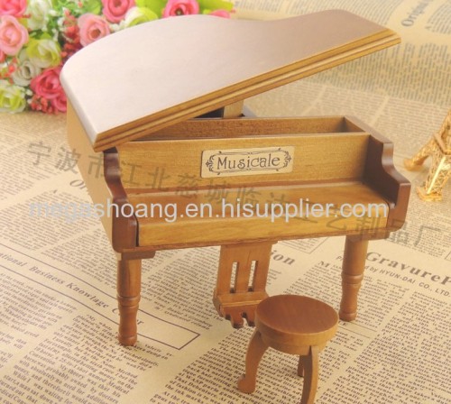 Natural wooden music box piano music box fine home furnishing