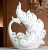 Ceramic Gilt Swan Ornaments Crafts Home Living Room Decor