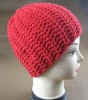 RED SOFT CHENILLE BEANIE BY HAND