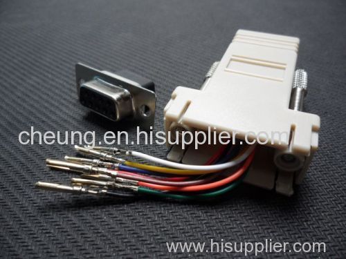 DB9 Female to RJ45 Modular Adaptor Adapter 8C